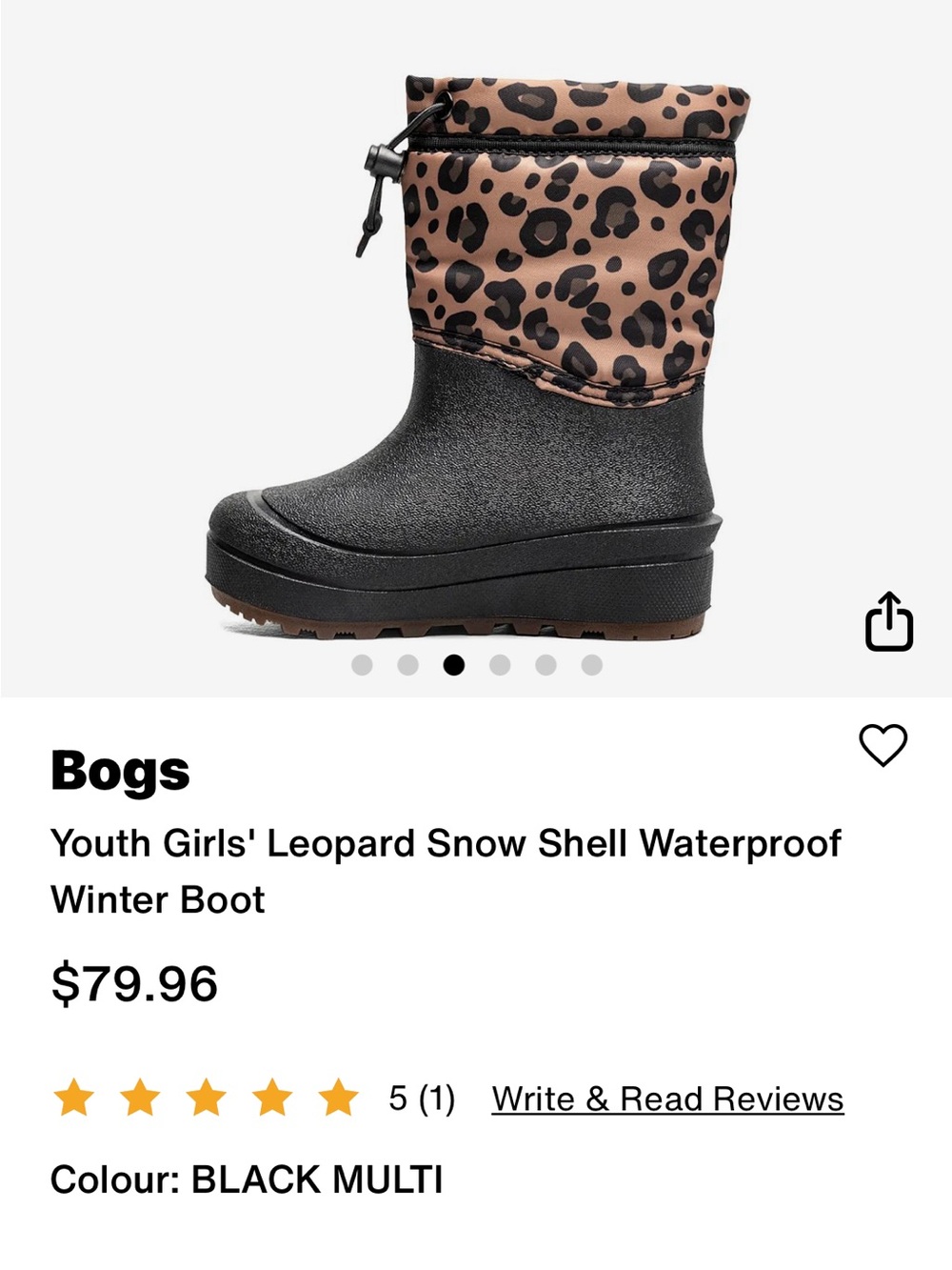 Girls winter boot bogs size 4 new